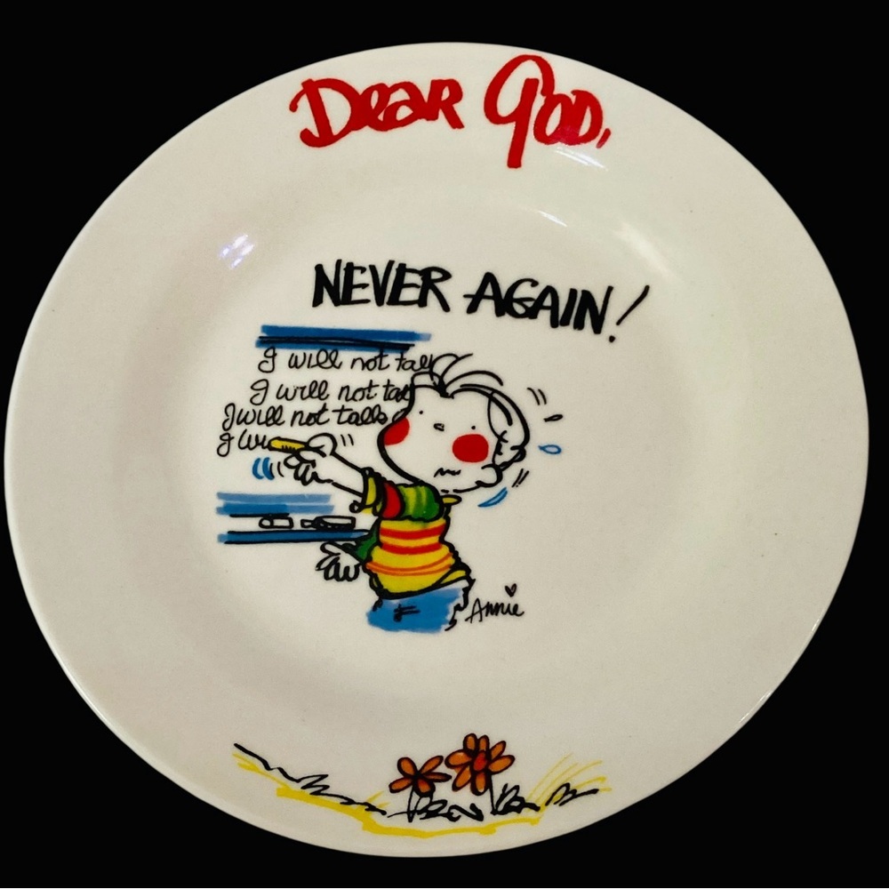 Royal Norfolk Collector Plate "Dear God, Never Again” 8 Inch Lunch Dish